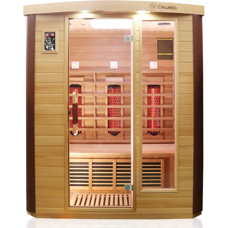 Dewello Infrarotkabine Infrarotsauna TORONTO 160cm x 110cm inkl. Vollspektrumstrahler, Bodenstrahler – Bild 1