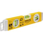 STABILA Torpedo-Wasserwaage Type 70 TMW, 26 cm, leichtes Alu-Profil, Magnetstreifen, 1 Horizontal-Libelle, 1 Vertikal-Libelle, 1 drehbare Winkel-Libelle, Made in Germany