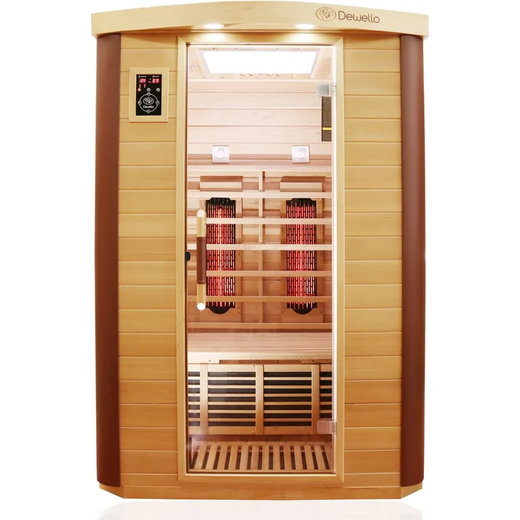Dewello Infrarotkabine Infrarotsauna TORONTO 127cm x 106cm inkl. Vollspektrumstrahler, Bodenstrahler – Bild 1