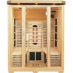 Artsauna Infrarotkabine Helsinki 150 – Triplex-Heizsystem Infrarotsauna - 3 Personen – LED-Farblicht, digitale Steuerung – Hemlock-Holz, 190 x 150 x 150 cm