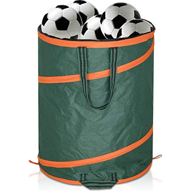 Gardebruk 3 x Gartensack Pop up, 3 x 165 Liter = 495 Liter | verstärkende Spiralfeder | doppelte Kreuznähte | Gartenabfallsack Laubsack – Bild 2