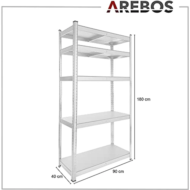 AREBOS Schwerlastregal Lagerregal Werkstattregal Steckregal Kellerregal Regal - marron – Bild 7