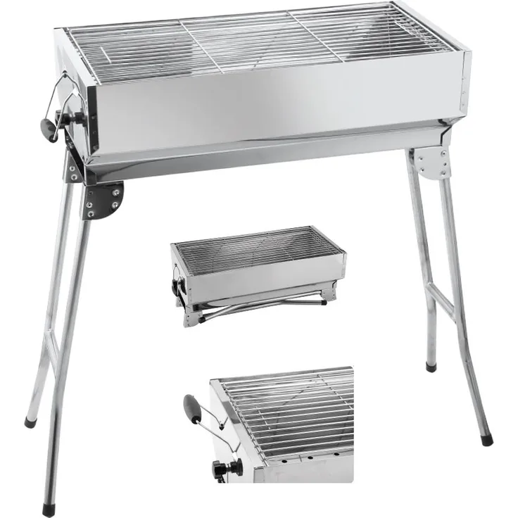 Mangal Grill mit klappbaren Füßen und Kohlebehälter 0,5 mm rostfrei - Preisvergleich