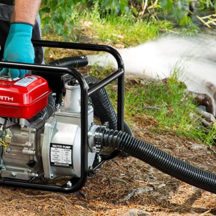 Eberth 2' Benzin Wasserpumpe (30.000 l-h, 5,5 PS Benzinmotor, 2 Zoll Anschluß, Seilzugstart) Motorpumpe – Bild 5