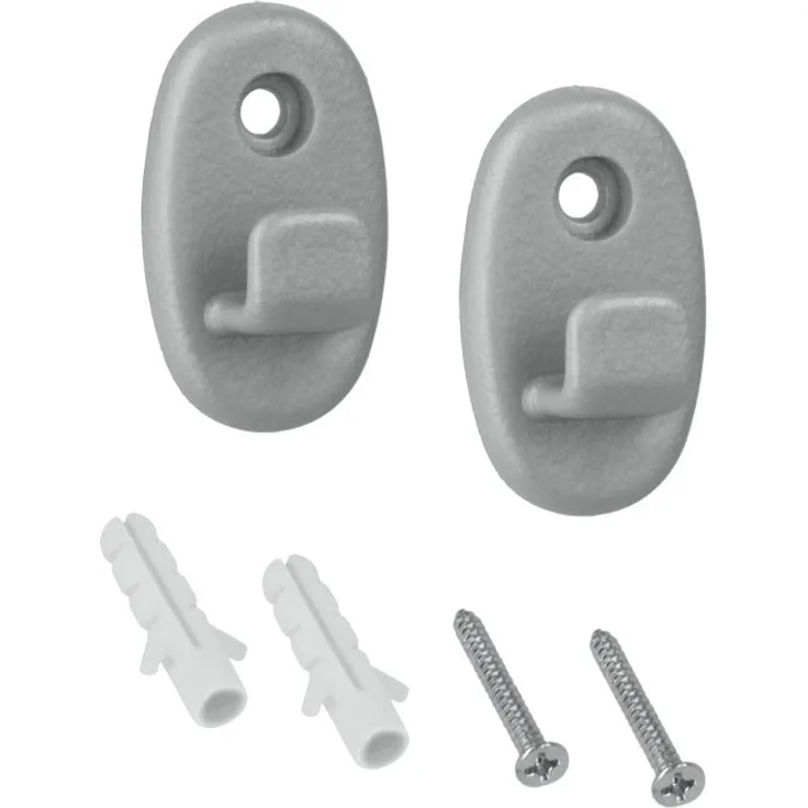 Metaltex Onda Befestigungshaken 2er-Set aus Nylon, zur Befestigung der Regale, Ablagen der Onda Serie