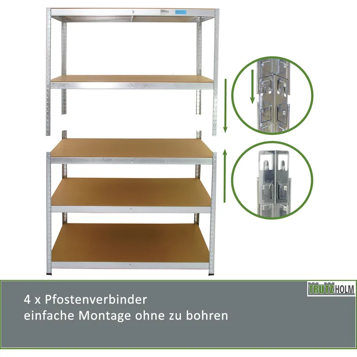 Schwerlastregal 180x120x60 cm Lagerregal 875 kg Traglast Werkstattregal Weitspannregal