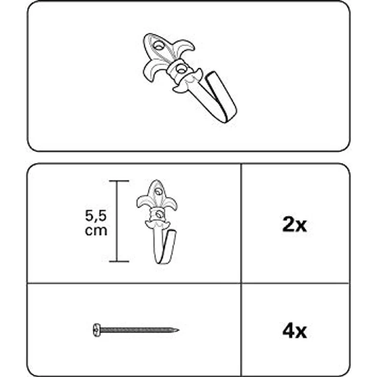 Gardinia Zierhaken Lilie B 2,5 cm x L 5 cm Weiß – Bild 2