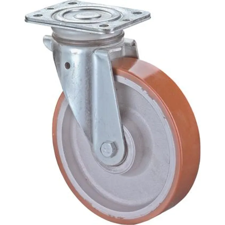 BS ROLLEN Lenkrolle 125mm N100.C10 Platte,Polyure Guss,KL N100.C10.129
