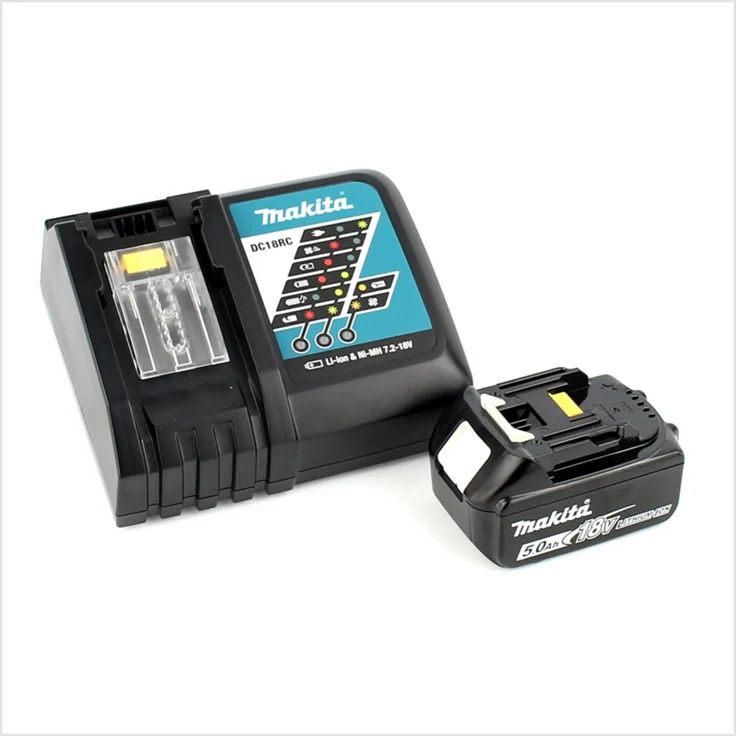 Makita Power Source Kit 18V mit 1x BL1850B Akku 5,0Ah + DC18RC Ladegerät Akku mit Ladestandsanzeige – Bild 6