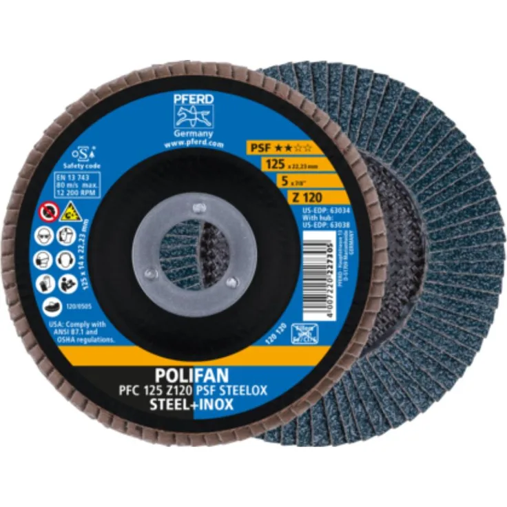 PFERD 69398195 POLIFAN-Fächerscheibe PFC 125 Z 120 PSF STEELOX Durchmesser 125 mm 5 St. (69398195)