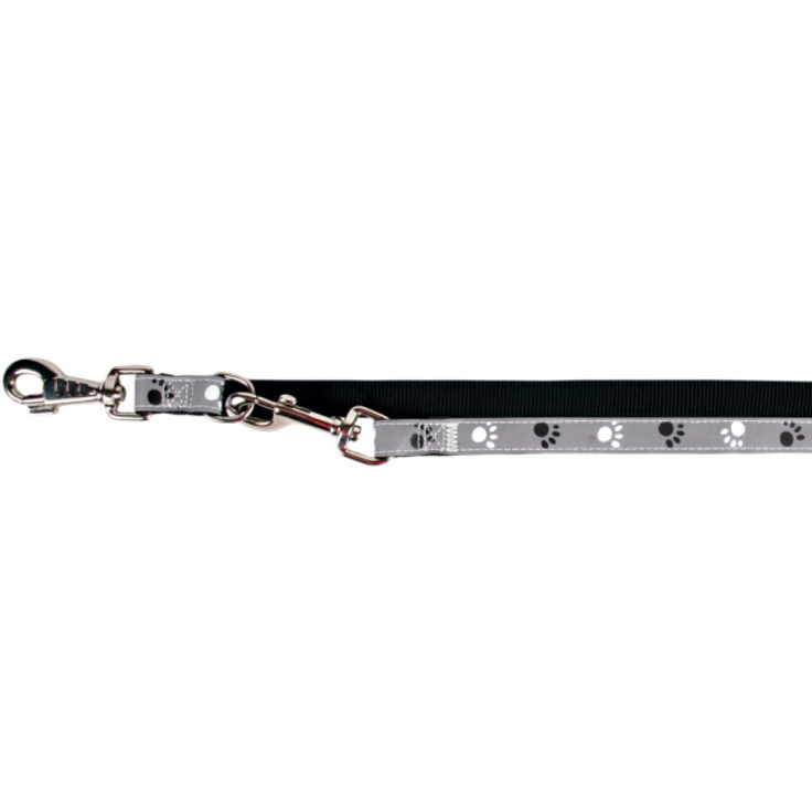 Trixie Silver Reflect V-Leine schwarz-silbergrau L-XL: 2,00 m/25 mm