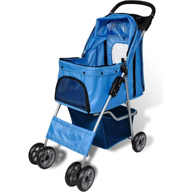 vidaXL Hundewagen Hundebuggy Blau - Preisvergleich – Bild 3