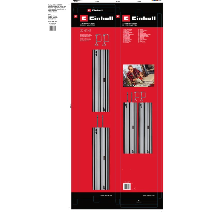 Original Einhell Führungsschiene Alu (passend für alle Einhell Akku-Handkreissägen und Einhell Expert-Handkreissägen, 2 x 1000 mm, für Schnitte von 45° bis 90°) – Bild 5