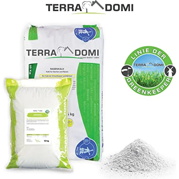 TerraDomi Rasenkalk & Gartenkalk 25 kg Winter und Frühjahr, gegen Moos für über 250m² Profi Winterdünger – Bild 2
