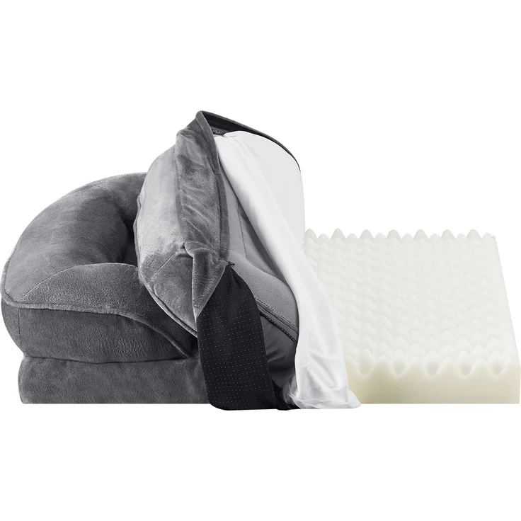 Juskys Hundebett Sheena M orthopädisch, waschbar & rutschfest – 71 x 58 x 18 cm – Hundesofa flauschig Hunde Grau – Haustierbett Hundesofa – Bild 8
