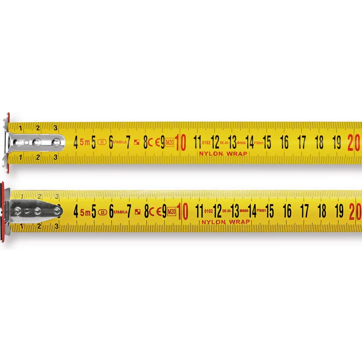 STABILA Taschenbandmaß BM 300, 5 m, Maßband mit doppelseitiger metrischer Skala, bruchsicheres PC/ABS-Gehäuse, SPIKES-Haken, Stahlband mit NYLON-WRAP-Ummantelung, Gürtel-Clip, MID-Genauigkeit – Bild 7