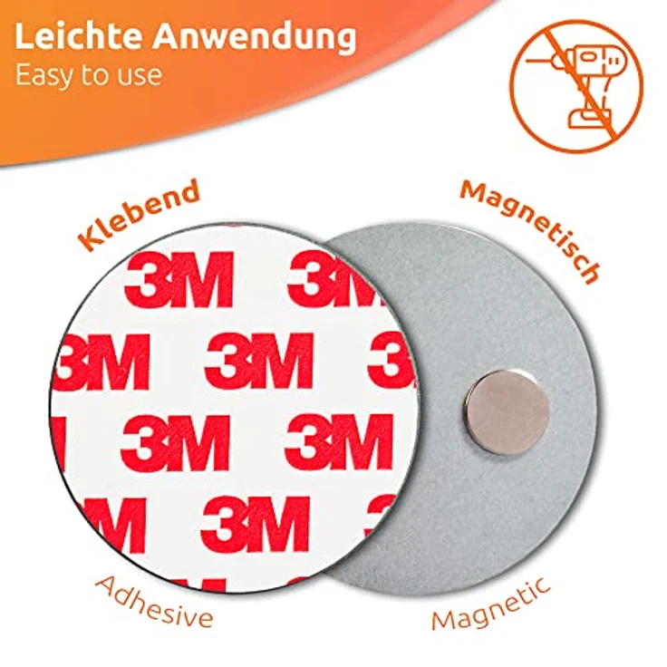 EN Rauchmelder Magnethalter 10 Stück selbstklebende Magnethalterung für Rauchmelder Ø 50mm – Bild 2