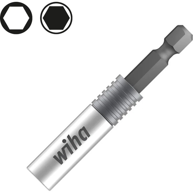 Wiha Bithalter CentroFix Super Slim mechanisch verriegelbar, Universalhalter 66 mm, extra starke magnetische Bit Halterung 1/4" für Akkuschrauber - Preisvergleich