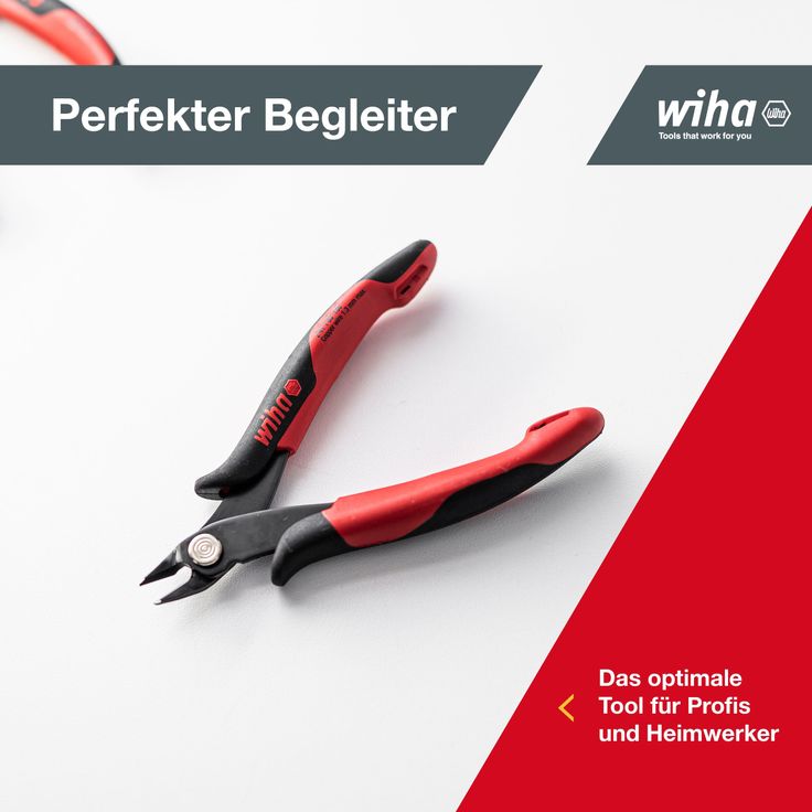 Wiha Präzisions Seitenschneider Elektronik klein (26818) breiter, spitzer Kopf ohne Wate 130mm I Mini Drahtschneider für Elektroinstallation – Bild 7