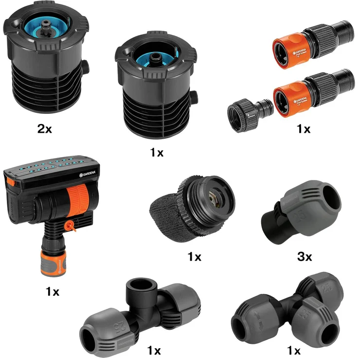 Gardena Sprinklersystem Start-Set Pipeline Viereckregner (8272-20) – Bild 2