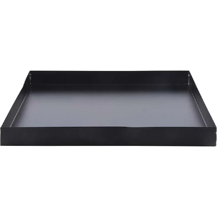 Bodenplatte Feuerkorb eckig quadratisch schwarz Eisen 32x32x3 cm