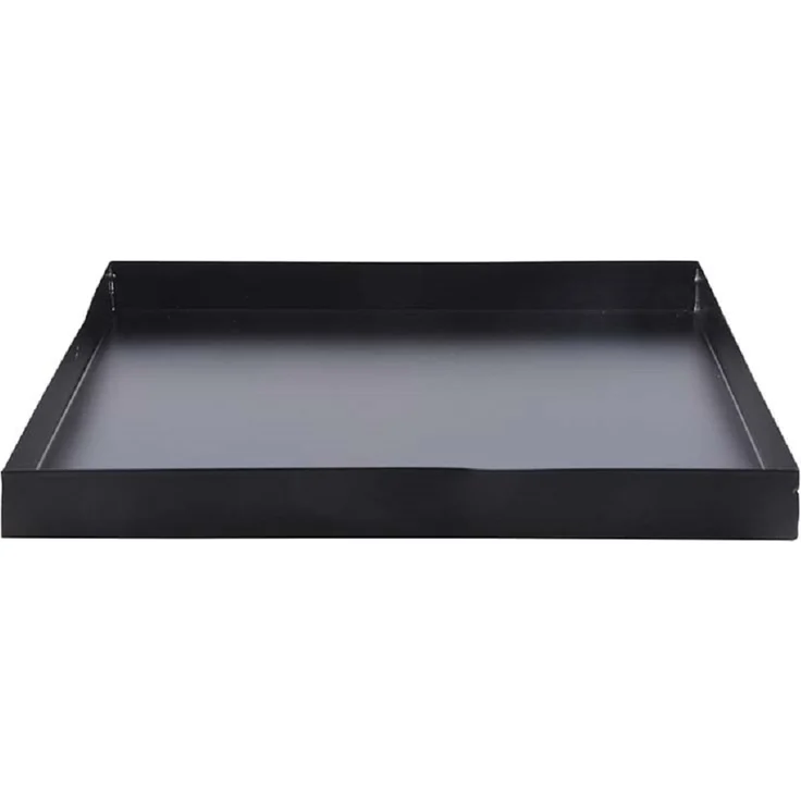 Bodenplatte Feuerkorb eckig quadratisch schwarz Eisen 32x32x3 cm – Bild 1
