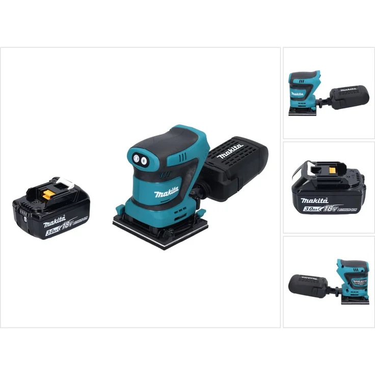 Makita DBO480F1 Akku Schwingschleifer 18 V 112 x 102 mm + 1x Akku 3,0 Ah - ohne Ladegerät