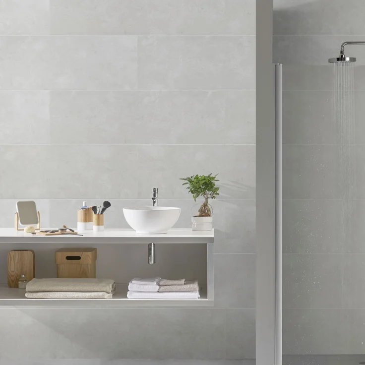 Grosfillex Kunststoffpaneele Element Compact, 120 x 37,5 cm, 8 mm, Beton grau