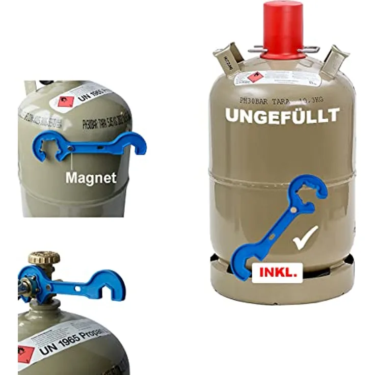 11 kg Gasflasche grau Propan ungefüllt  für Gasgrill, Heiz-Geräte, Abflammgeräte uvm.