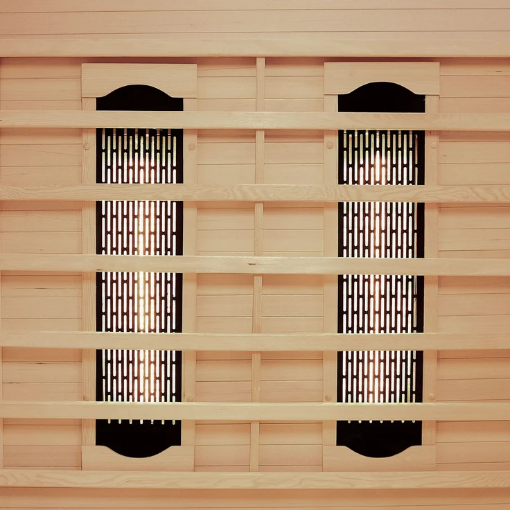 Artsauna - Infrarotkabine Nyborg S120V – Vollspektrum Infrarotsauna - 2 Personen – LED-Farblicht, digitaler Steuerung – Hemlock-Holz – Bild 5