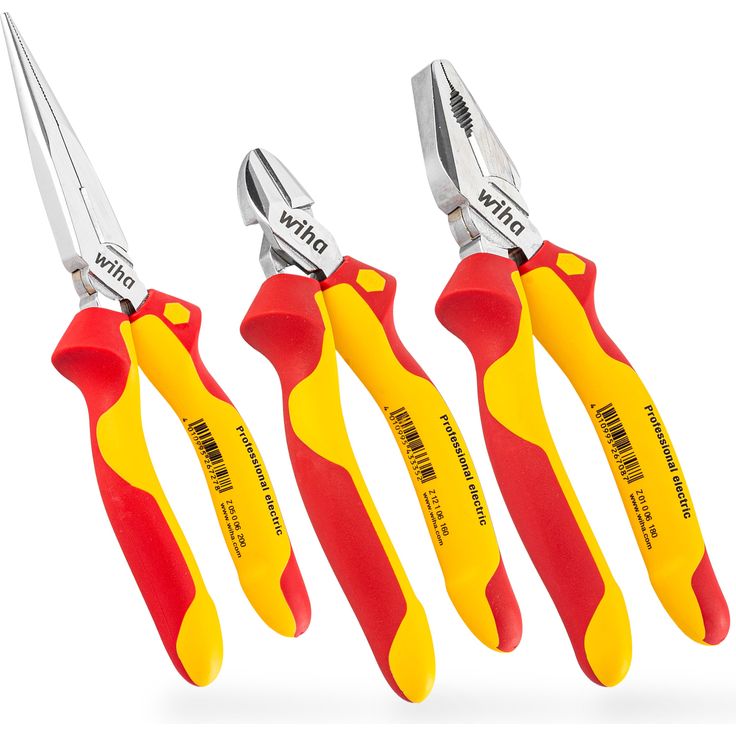 Wiha Zangen Set für Elektriker (26852) 3-tlg. I Universal Kombizange 180mm + Flachrundzange 200mm + Seitenschneider 160mm I Zangenset Elektro VDE – Bild 3