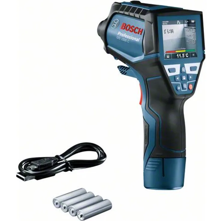 Bosch Professional Infrarot-Thermometer GIS 1000 C (mit App-Funktion, Temperaturbereich: 40 °C bis 1000 °C, 4x AA-Batterie, im Karton)