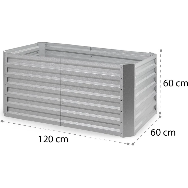 Blumfeldt High Grow Straight Hochbeet 120x60x60cm 432l Stahl Silber – Bild 9