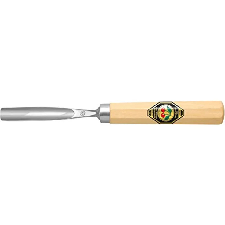 Kirschen Kerbschnitzbeitel mit Weißbuchenheft Stich 10, gebogen & tiefer Höhlung - 6mm