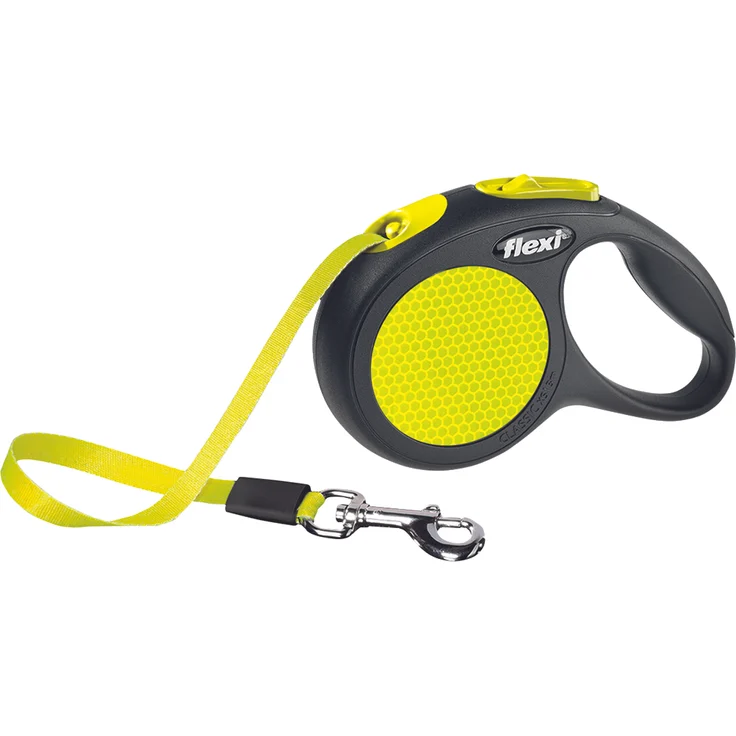 flexi New NEON Gurt-Rollleine schwarz-neongelb XS: 3 m bis 12 kg