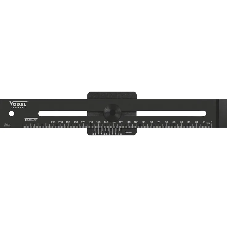 Vogel Germany Streichmaß Anschlaglineal Dur-Aluminium Messbereich 200 mm schwarz