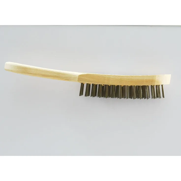 Nespoli Drahtbürste 4-reihig gerade Stahl, 28,5 x 3,2 cm FSC-Griff