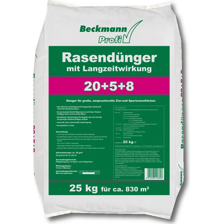 BECKMANN PROFI Rasendünger m. Langzeitwirkung, 25 kg – Bild 1