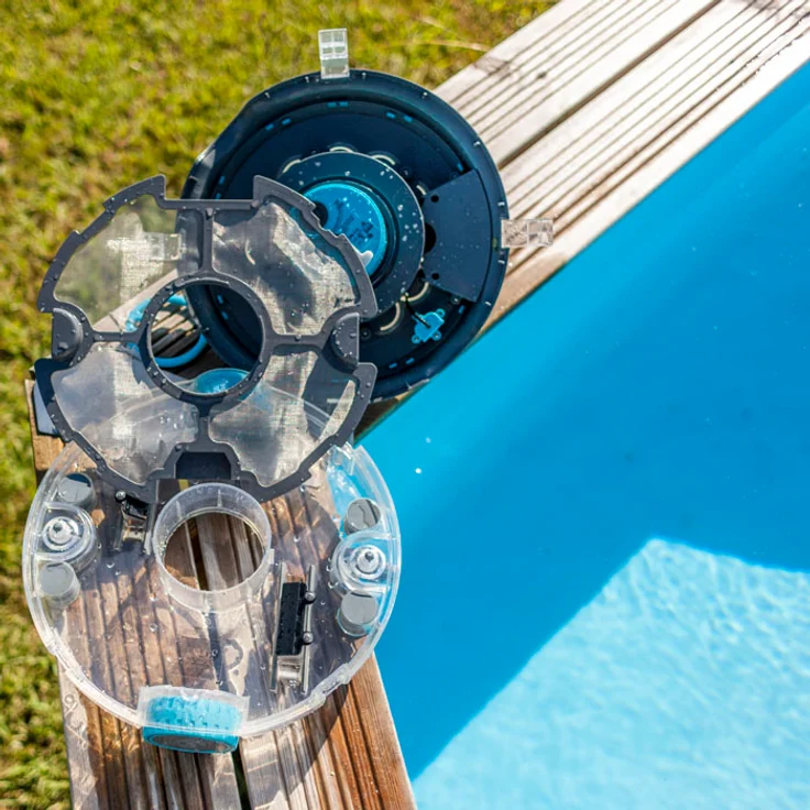 Gre Akku Reinigungsroboter, 4 l Fangkorb 300 min Laufzeit Kartuschenfilter 18,5 cm Höhe Kunststoff 4,7 m³/h Absaugleistung, für Pools bis 50 m² kabellos – Bild 8