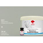 LEINOS Set Wandfarbe - Naturharz-Dispersionsfarbe 660 + Pigment-Konzentrat 668 2.5l mit 75ml (3%) Pigment-Konzentrat, Ebenholz-Schwarz 320