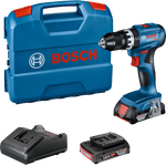 Bosch Professional GSB 18V-45 Akku-Schlagbohrschrauber (mit 2x 2 Ah Akku, Ladegerät, L-Case) (06019K3302)