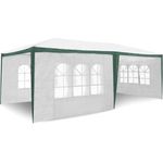 Partyzelt 3x6m 6 Seitenteile Grün-Weiß Festzelt Wetterschutz wasserdicht