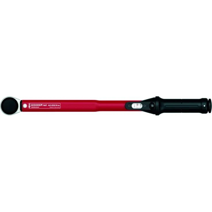GEDORE red Drehmomentschlüssel für Links- und Rechtsgewinde, 1-2 Zoll, 40-200 Nm, Stahlrohr, Rot-Schwarz