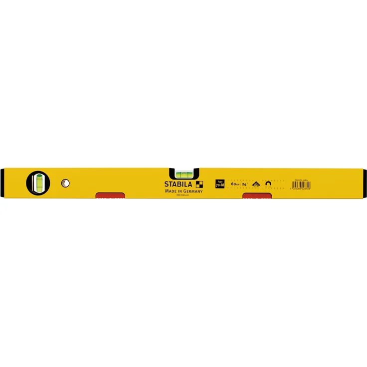 STABILA Magnet-Wasserwaage Type 70 M, 200 cm, leichtes Alu-Profil, starkes Seltenerd-Magnetsystem, 1 Horizontal-Libelle, 1 Vertikal-Libelle, Made in Germany – Bild 2