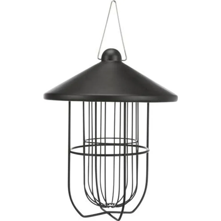 Trixie Vogelfutterstation mit Dach, für 3 Vogelfutterkugeln, Metall ? 19 × 24 cm schwarz