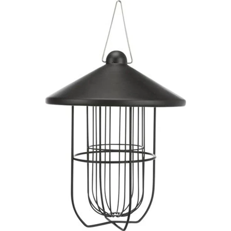 Trixie Vogelfutterstation mit Dach, für 3 Vogelfutterkugeln, Metall ? 19 × 24 cm schwarz