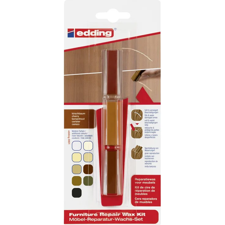Edding Möbel-Reparaturwachs-Set 8901/3 kirschbaum