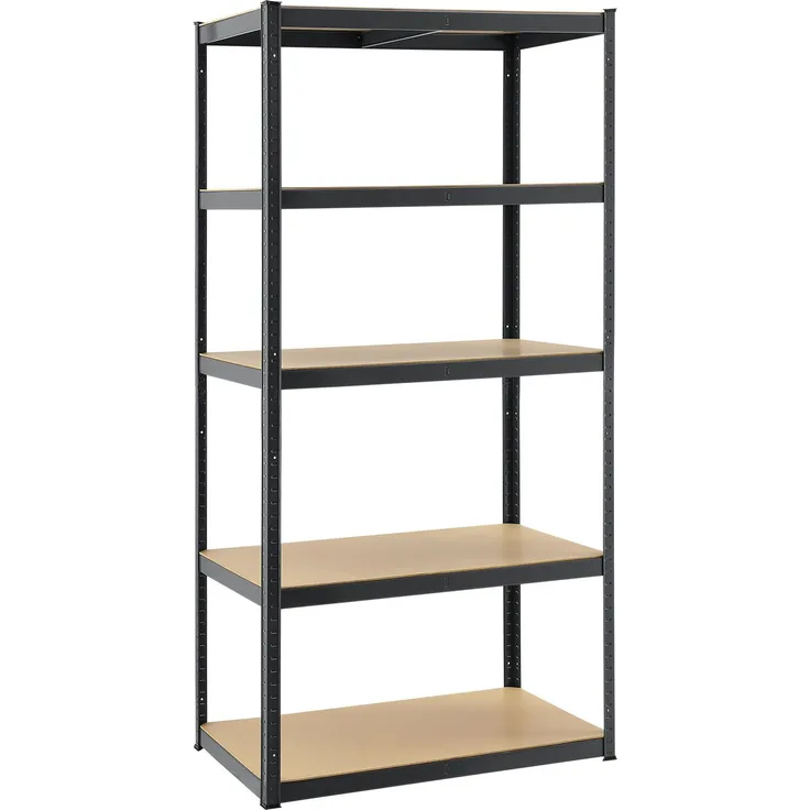 Juskys Lagerregal Basic 200x100x60 cm Schwerlastregal mit 5 Böden – max. 875 kg - Metall grau - Regale Kellerregal Metallregal