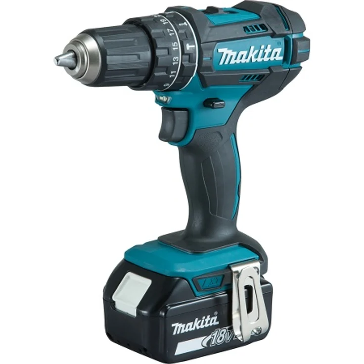 Makita DHP482RFX9 Akku Schlagbohrschrauber Makita 18V,96-tlg. Zubehör-Set,2 Akkus Ladegerät – Bild 2