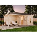 FinnTherm 5-Eck Saunahaus Liwa Gartensauna 3 Sitzbänke aus Holz Sauna Wandstärke 28 mm Außensauna - Preisvergleich